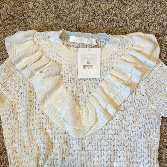 Pointelle Ruffle Sweater - Picture 7 of 7